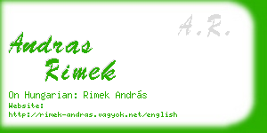 andras rimek business card
